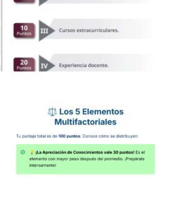 Guía de Estudio Admisión MATEMÁTICAS Educación Secundaria- USICAMM 2026 - 2027 + (Simulador 90 Reactivos) 16 Gráfico que muestra un sistema de puntuación con 5 elementos multifactoriales. El texto resaltado señala que la