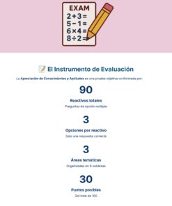 Guía de Estudio Admisión MATEMÁTICAS Educación Secundaria- USICAMM 2026 - 2027 + (Simulador 90 Reactivos) 13 Infografía sobre un instrumento de evaluación con la imagen de un lápiz y problemas matemáticos. Detalla 90 preguntas tipo test, 3 opciones de respuesta, 3 áreas temáticas y un total de 30 puntos posibles sobre 100.