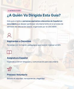 Guía de Estudio Admisión Español Educación Secundaria- USICAMM 2026 - 2027 + (Simulador 90 Reactivos) 15 Infografía en español titulada