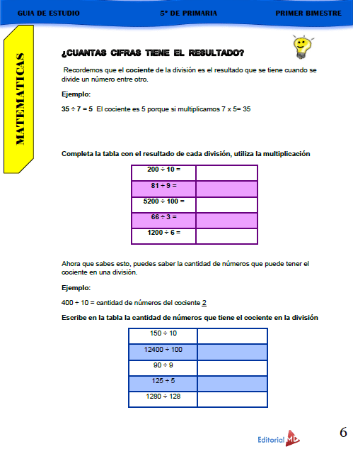 Guía de Estudio de 5° Grado de Primaria 2020 03