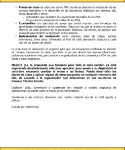 Un documento en español que describe la planificación educativa para las clases de historia de educación secundaria en el Ciclo Escolar 2023 – 2024. El documento incluye secciones sobre planes PDA, folletos de apoyo, instrumentos pedagógicos y componentes de la secuencia de aprendizaje para el Programa Analítico Anual HISTORIA 3 Secundaria 3º ( Ciclo Escolar 2023 – 2024).