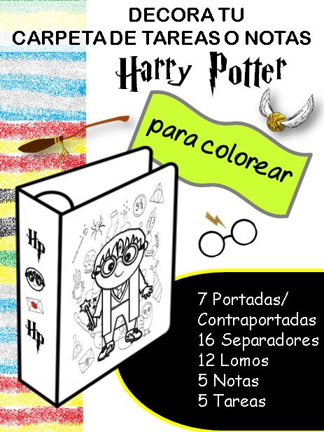 Decora tu Carpeta de Tareas o Notas HARRY POTTER