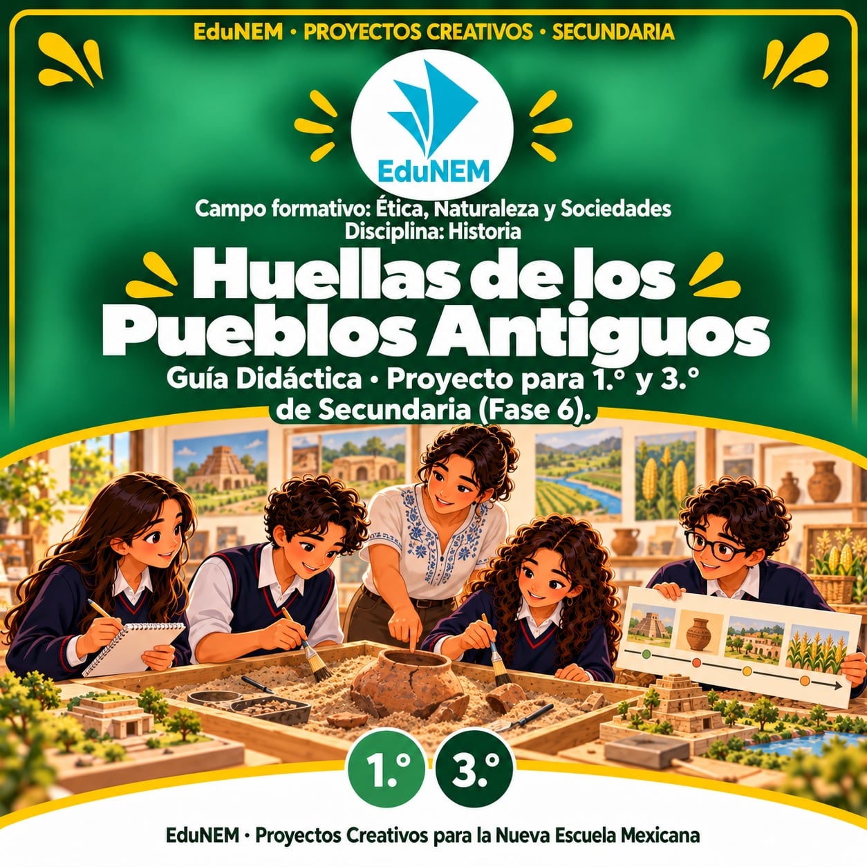 Huellas de los Pueblos Antiguos | EduNEM Historia Secundaria 1.º y 3.º | 10 sesiones y 10 fichas 1 Huellas de los Pueblos Antiguos | EduNEM Historia Secundaria 1.º y 3.º | 10 sesiones y 10 fichas