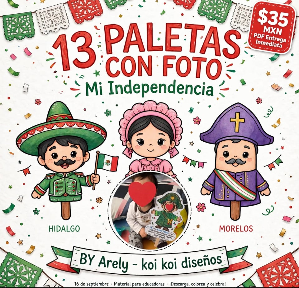 Paletas de Fiestas Patrias con Foto | Yo Soy Héroe de la Independencia | Frases de Valores, Inclusión y Respeto 1 Paletas de Fiestas Patrias con Foto | Yo Soy Héroe de la Independencia | Frases de Valores, Inclusión y Respeto