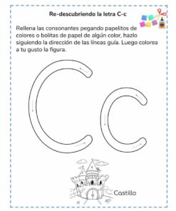 Página de actividades para colorear de Iniciando en el ABC que presenta una letra 