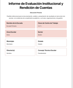 Informe de Evaluación Institucional y Rendición de Cuentas Primaria Ciclo 2025-2026 NEM | Basado en Programa Analítico y PEMC - Word Editable 9 Imagen 1 145