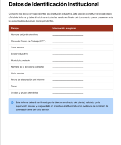 Informe de Evaluación Institucional y Rendición de Cuentas Preescolar Ciclo 2025-2026 NEM | Basado en Programa Analítico y PEMC – Word Editable 9 Imagen 1 146
