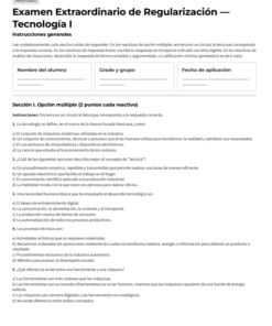 Exámenes Extraordinarios de Regularización + Guía de Estudio Tecnología Secundaria 1°, 2° y 3° Grado NEM | Word Editable 6 Imagen 1 157