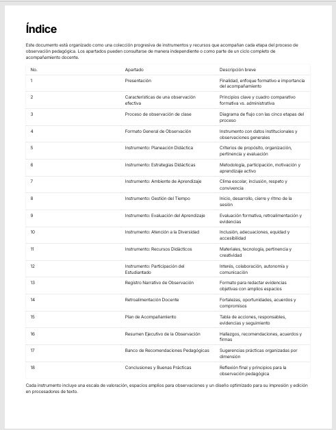 Instrumentos para Observación de Clase Editables en Word | Formatos para Acompañamiento y Evaluación Docente 2 Instrumentos para Observación de Clase Editables en Word | Formatos para Acompañamiento y Evaluación Docente - Image 2
