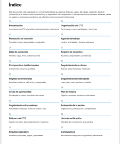 Seguimiento del Consejo Técnico Escolar Editable en Word | Formatos para Acuerdos, Evidencias y Mejora Continua 6 Imagen 1 176