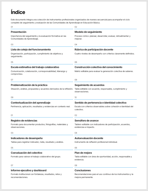 Instrumentos para el Seguimiento y Evaluación de Comunidades de Aprendizaje Editables en Word | Rúbricas, Listas de Cotejo e Indicadores para la Mejora Continua 2 Instrumentos para el Seguimiento y Evaluación de Comunidades de Aprendizaje Editables en Word | Rúbricas, Listas de Cotejo e Indicadores para la Mejora Continua - Image 2