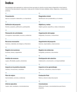 Planeador de Proyectos Colaborativos para Comunidades de Aprendizaje Editable en Word | Formatos para Diseñar, Gestionar y Evaluar Proyectos de Mejora Educativa 7 Imagen 1 181