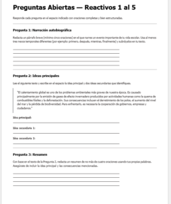 Evaluación Diagnóstica y Nivelación – Español 1° Secundaria | NEM 2026-2027 | Examen, Planeación, Actividades y Presentación Editable 8 Imagen 1 182