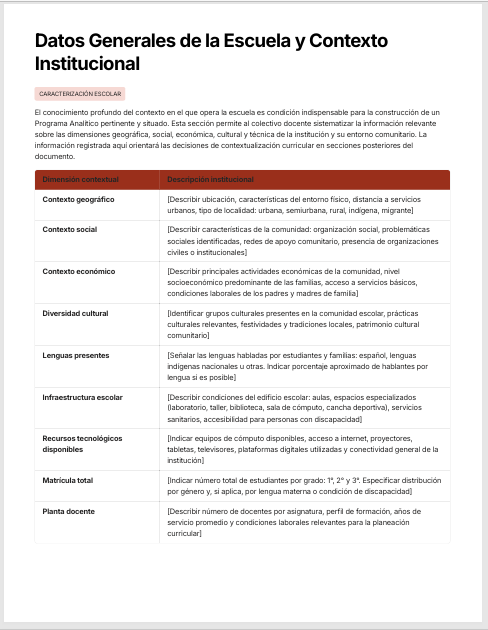 Programa Analítico Educación Secundaria NEM 2026-2027 Editable en Word | Fase 6 Basado en Programa Sintético SEP 2 Programa Analítico Educación Secundaria NEM 2026-2027 Editable en Word | Fase 6 Basado en Programa Sintético SEP - Image 2