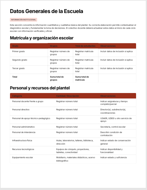 Programa Escolar de Mejora Continua Secundaria Editable en Word | PEMC NEM 2026-2027 Basado en Orientaciones SEP 2 Programa Escolar de Mejora Continua Secundaria Editable en Word | PEMC NEM 2026-2027 Basado en Orientaciones SEP - Image 2