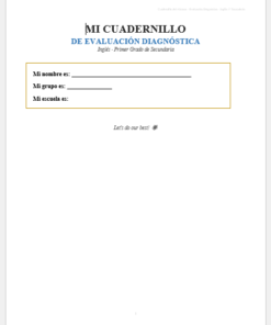 Kit de Evaluación Diagnóstica NEM Inglés 1° de Secundaria 2026-2027 | 4 Herramientas para Evaluar y Atender el Rezago | Word y Excel Editable 8 Imagen 1 301