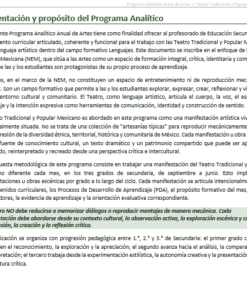 Planeaciones NEM Artes Teatro Tradicional y Popular Mexicano 1.º 2.º y 3.º Secundaria | Programa Analítico y Planeaciones 2026-2027 | Word Editable 7 Imagen 1 316