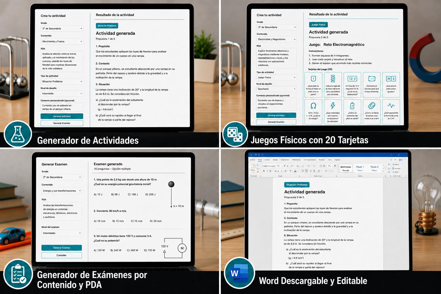 Generador de Actividades NEM Física 2° Grado Secundaria 2026-2027 | 5 Tipos de Actividad + Examen | Word Editable 2 Generador de Actividades NEM Física 2° Grado Secundaria 2026-2027 | 5 Tipos de Actividad + Examen | Word Editable - Image 2