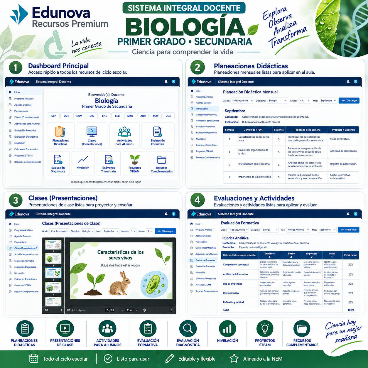 EduNEM Aula Integral | Biología Primer Grado de Secundaria NEM · Ciclo Escolar Completo 2026-2027 2 EduNEM Aula Integral | Biología Primer Grado de Secundaria NEM · Ciclo Escolar Completo 2026-2027 - Image 2