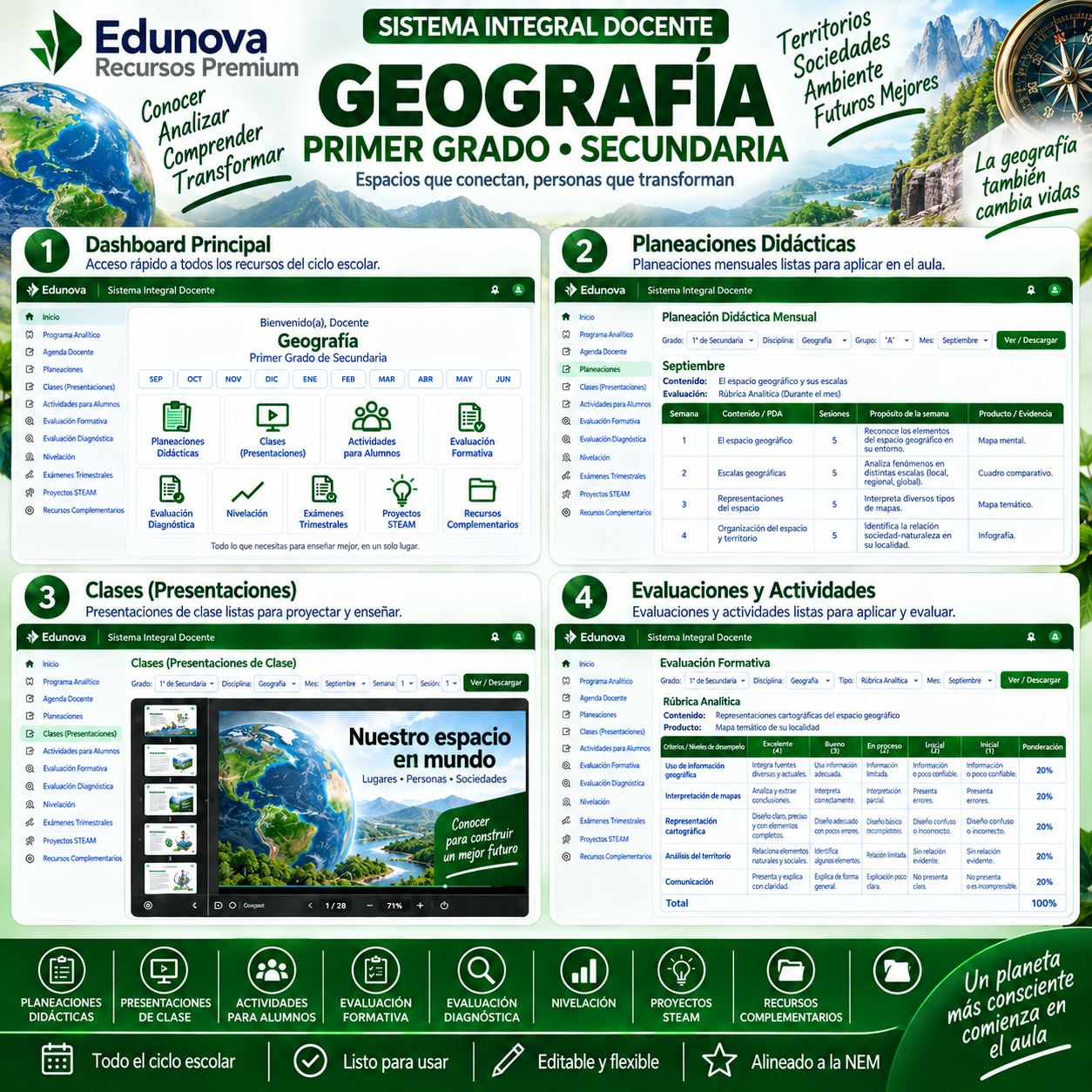 EduNEM Aula Integral | Geografía Primer Grado de Secundaria NEM · Ciclo Escolar 2026-2027 2 EduNEM Aula Integral | Geografía Primer Grado de Secundaria NEM · Ciclo Escolar 2026-2027 - Imagen 2