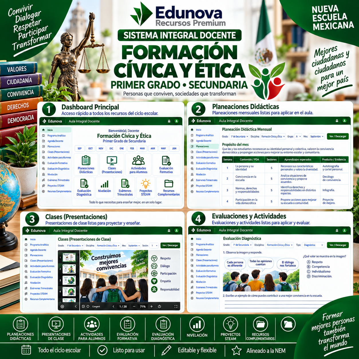 EduNEM Aula Integral | Formación Cívica y Ética Primer Grado de Secundaria NEM · Ciclo Escolar Completo 2026-2027 2 EduNEM Aula Integral | Formación Cívica y Ética Primer Grado de Secundaria NEM · Ciclo Escolar Completo 2026-2027 - Imagen 2