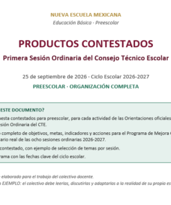 CTE Preescolar Primera Sesión Ordinaria Septiembre 2026-2027 | Productos Contestados y Editables 9 Imagen 1 360