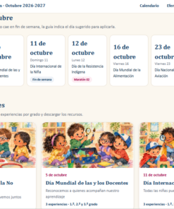 Efemérides y Maratón por la Lectura y las Artes Octubre 2026-2027 | Preescolar 1.º, 2.º y 3.º Grado 5 Imagen 1 364