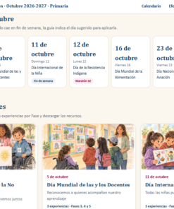 Efemérides y Maratón por la Lectura y las Artes Octubre 2026-2027 | Primaria 1.º a 6.º Grado 6 Imagen 1 365