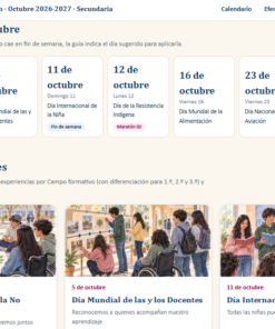 Efemérides y Maratón por la Lectura y las Artes Octubre 2026-2027 | Secundaria 1.º, 2.º y 3.º Grado 6 Imagen 1 366