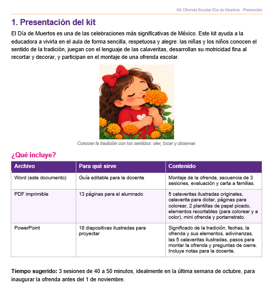 Kit Día de Muertos para Preescolar | Ofrenda Escolar y Actividades 2 Kit Día de Muertos para Preescolar | Ofrenda Escolar y Actividades - Imagen 2