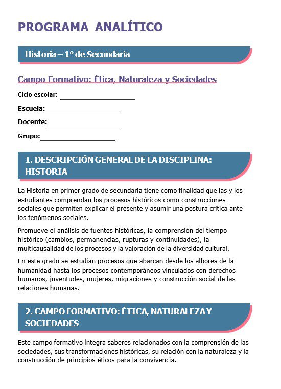 Historia 1° Secundaria Planeación Premium Anual 2 Historia 1° Secundaria Planeación Premium Anual - Image 2