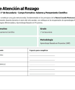 Plan de Atención al Rezago Matemáticas 1° Secundaria (NEM) | Cierre de Ciclo Escolar Mayo-Junio | Editable en Word con Evaluación Final 14 Un formulario titulado