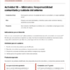 Ficha educativa de la semana 4 - Miércoles: plan de clase sobre la responsabilidad comunitaria, actividades y objetivos.