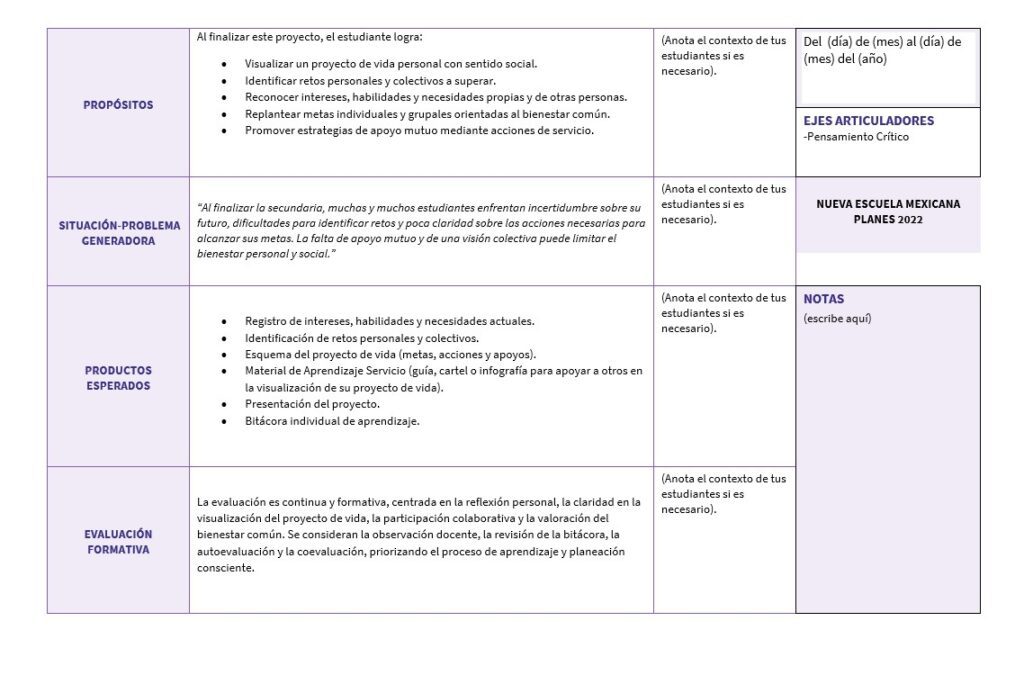 Tutoría 3° Secundaria NEM 2026-2027 | Programa Analítico, Planeaciones ...