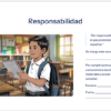 Mega Kit Fin de Curso Primaria NEM | Diplomas, Comunicación con Familias y Recursos Editables para Docentes 8 Diploma de reconocimiento por la responsabilidad, con una ilustración del profesor y el alumno; incluye la definición, el nombre, la fecha y la firma.