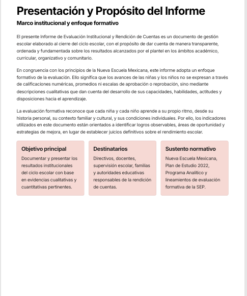 Informe de Evaluación Institucional y Rendición de Cuentas Preescolar Ciclo 2025-2026 NEM | Basado en Programa Analítico y PEMC – Word Editable 10 Imagen 2 146