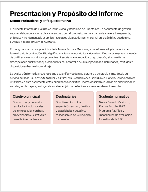 Informe de Evaluación Institucional y Rendición de Cuentas Preescolar Ciclo 2025-2026 NEM | Basado en Programa Analítico y PEMC – Word Editable 3 Informe de Evaluación Institucional y Rendición de Cuentas Preescolar Ciclo 2025-2026 NEM | Basado en Programa Analítico y PEMC – Word Editable - Image 3