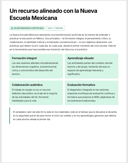 Kit para el Inicio del Ciclo Escolar NEM 2026-2027 4° Primaria | Integra, Diagnostica y Nivela | Clases listas para aplicar + PPT y Guías PDF 3 Kit para el Inicio del Ciclo Escolar NEM 2026-2027 4° Primaria | Integra, Diagnostica y Nivela | Clases listas para aplicar + PPT y Guías PDF - Image 3