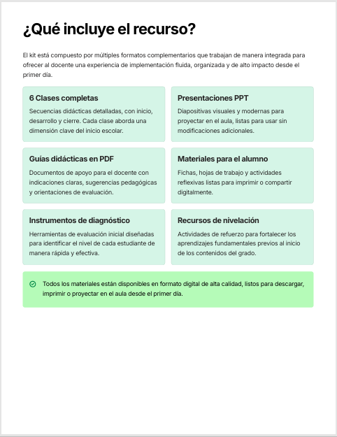 Kit para el Inicio del Ciclo Escolar NEM 2026-2027 6° Primaria | Integra, Diagnostica y Nivela | Clases listas para aplicar + PPT y Guías PDF 3 Kit para el Inicio del Ciclo Escolar NEM 2026-2027 6° Primaria | Integra, Diagnostica y Nivela | Clases listas para aplicar + PPT y Guías PDF - Image 3