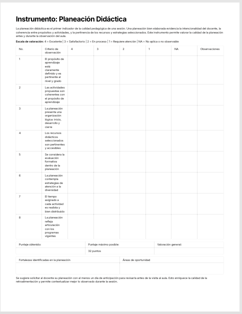 Instrumentos para Observación de Clase Editables en Word | Formatos para Acompañamiento y Evaluación Docente 3 Instrumentos para Observación de Clase Editables en Word | Formatos para Acompañamiento y Evaluación Docente - Image 3
