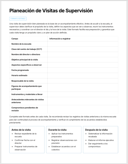 Bitácora de Visitas de Supervisión Escolar Editable en Word | Formatos para Registro, Seguimiento y Acompañamiento Pedagógico 3 Bitácora de Visitas de Supervisión Escolar Editable en Word | Formatos para Registro, Seguimiento y Acompañamiento Pedagógico - Image 3