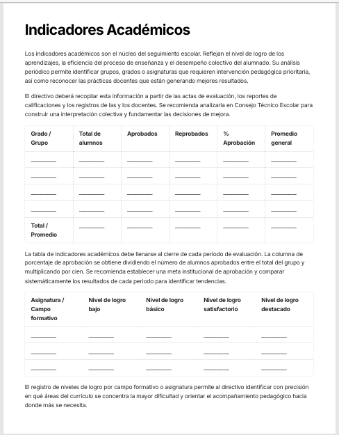 Seguimiento de Indicadores Escolares Editable en Word | Sistema para el Monitoreo y Evaluación de la Gestión Escolar 3 Seguimiento de Indicadores Escolares Editable en Word | Sistema para el Monitoreo y Evaluación de la Gestión Escolar - Image 3