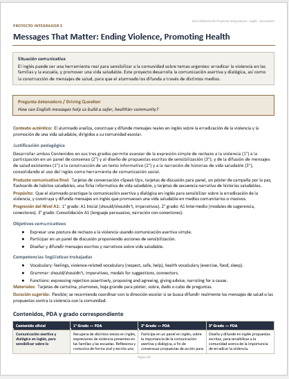 Proyectos Integradores de Inglés para Secundaria | NEM 2026-2027 | Word Editable 3 Proyectos Integradores de Inglés para Secundaria | NEM 2026-2027 | Word Editable - Image 3