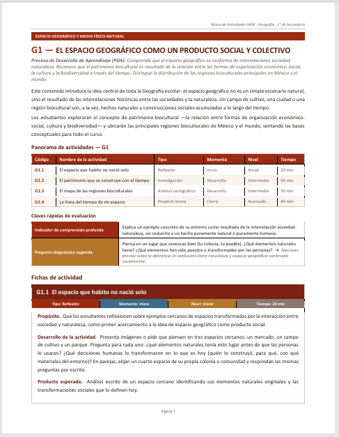 Banco de Actividades NEM Geografía 1° de Secundaria 2026-2027 | Recurso Integral para el Docente | Word Editable 3 Banco de Actividades NEM Geografía 1° de Secundaria 2026-2027 | Recurso Integral para el Docente | Word Editable - Image 3