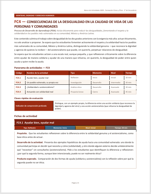 Banco de Actividades NEM Formación Cívica y Ética 3° de Secundaria 2026-2027 | Recurso Integral para el Docente | Word Editable 3 Banco de Actividades NEM Formación Cívica y Ética 3° de Secundaria 2026-2027 | Recurso Integral para el Docente | Word Editable - Image 3