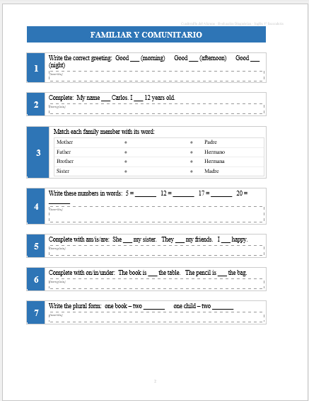 Kit de Evaluación Diagnóstica NEM Inglés 1° de Secundaria 2026-2027 | 4 Herramientas para Evaluar y Atender el Rezago | Word y Excel Editable 3 Kit de Evaluación Diagnóstica NEM Inglés 1° de Secundaria 2026-2027 | 4 Herramientas para Evaluar y Atender el Rezago | Word y Excel Editable - Image 3