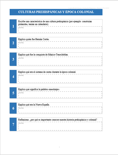 Kit de Evaluación Diagnóstica NEM Historia 1° de Secundaria 2026-2027 | 4 Herramientas para Evaluar y Atender el Rezago | Word y Excel Editable 3 Kit de Evaluación Diagnóstica NEM Historia 1° de Secundaria 2026-2027 | 4 Herramientas para Evaluar y Atender el Rezago | Word y Excel Editable - Image 3