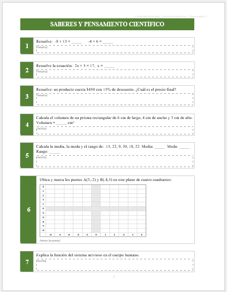 Kit de Evaluación Diagnóstica NEM Telesecundaria 2° 2026-2027 | 4 Herramientas para Evaluar y Atender el Rezago | Word y Excel Editable 3 Kit de Evaluación Diagnóstica NEM Telesecundaria 2° 2026-2027 | 4 Herramientas para Evaluar y Atender el Rezago | Word y Excel Editable - Image 3