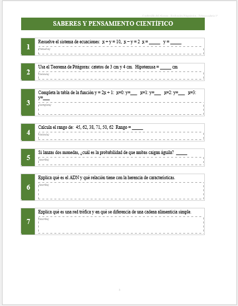 Kit de Evaluación Diagnóstica NEM Telesecundaria 3° 2026-2027 | 4 Herramientas para Evaluar y Atender el Rezago | Word y Excel Editable 3 Kit de Evaluación Diagnóstica NEM Telesecundaria 3° 2026-2027 | 4 Herramientas para Evaluar y Atender el Rezago | Word y Excel Editable - Image 3