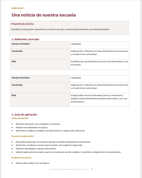 Cuadernillo de Preparación para EIA NEM 2.º Primaria 2026-2027 | Guía Docente, Rúbricas y Mapa Curricular | Word Editable 3 Cuadernillo de Preparación para EIA NEM 2.º Primaria 2026-2027 | Guía Docente, Rúbricas y Mapa Curricular | Word Editable - Image 3